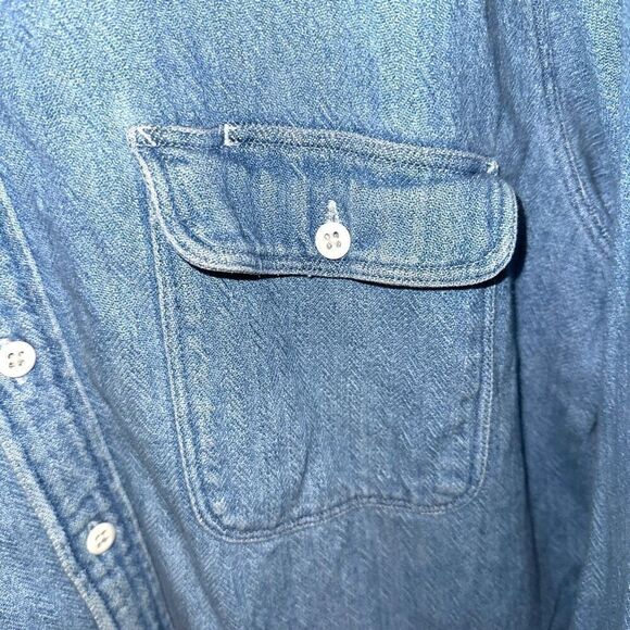 90s Abercrombie & Fitch Oversized Denim Work Shirt Sz M - Picture 4 of 7